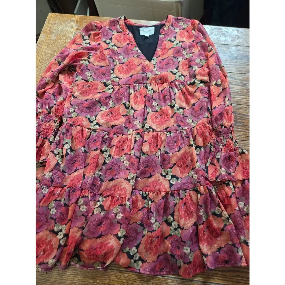 Tuckernuck POMANDER PLACE Rose Chiffon Kenzo Dress Size XL - Picture 2 of 5